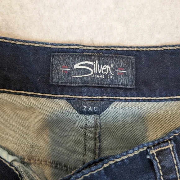 Silver Jeans Zac Men's 34X34 Relaxed Fit Stretch Straight Dark Wash - Picture 5 of 10
